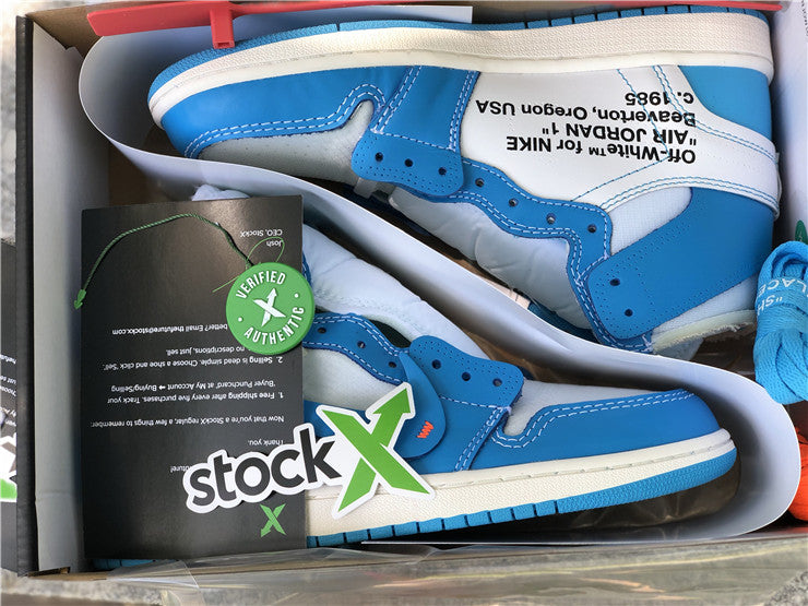 Jordan 1 Retro High Off White University Blue Feetkicks