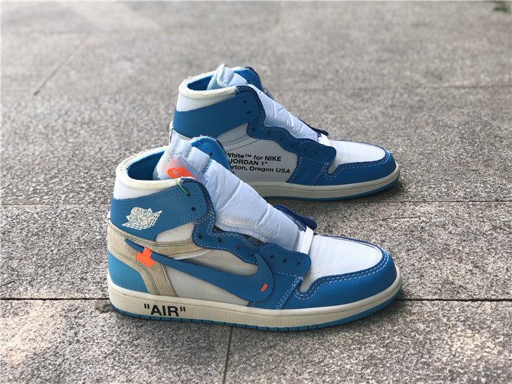 University blue top off white